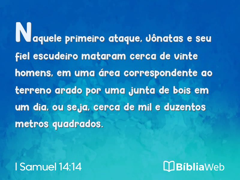 I Samuel 14:14 em imagem para compartilhar