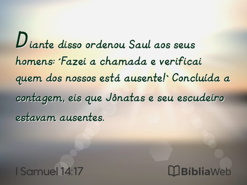 I Samuel 14:17 em imagem para compartilhar