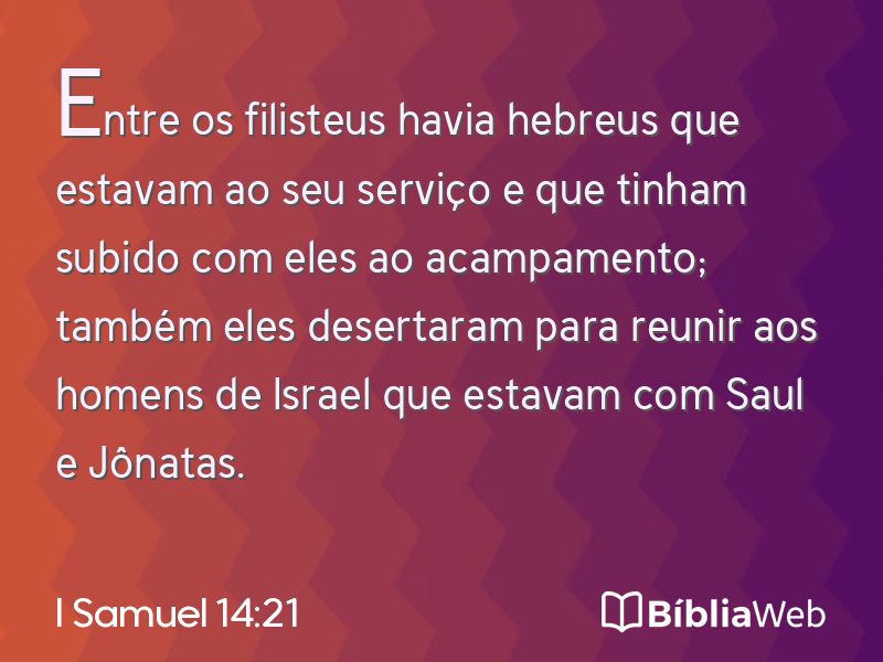 I Samuel 14:21 em imagem para compartilhar