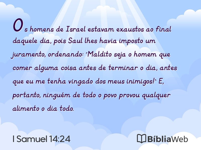I Samuel 14:24 em imagem para compartilhar