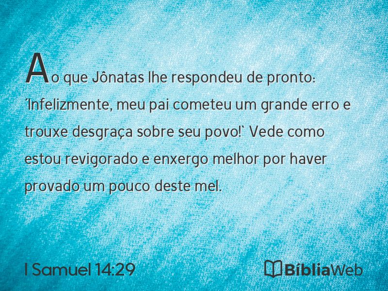 I Samuel 14:29 em imagem para compartilhar