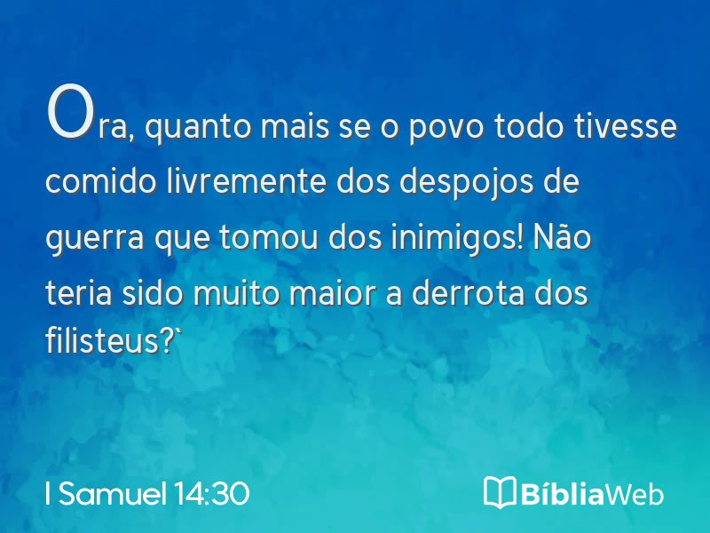 I Samuel 14:30 em imagem para compartilhar