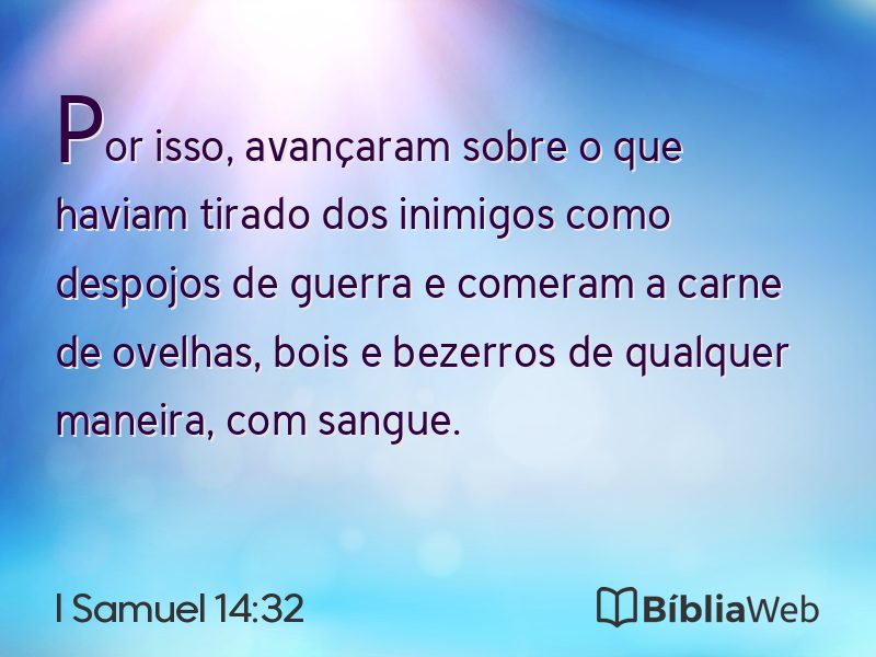 I Samuel 14:32 em imagem para compartilhar