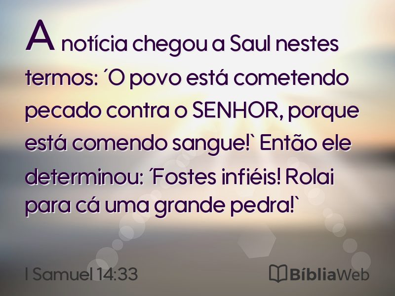 I Samuel 14:33 em imagem para compartilhar