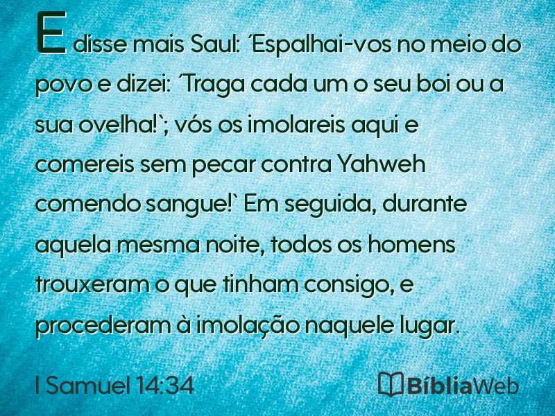 I Samuel 14:34 em imagem para compartilhar
