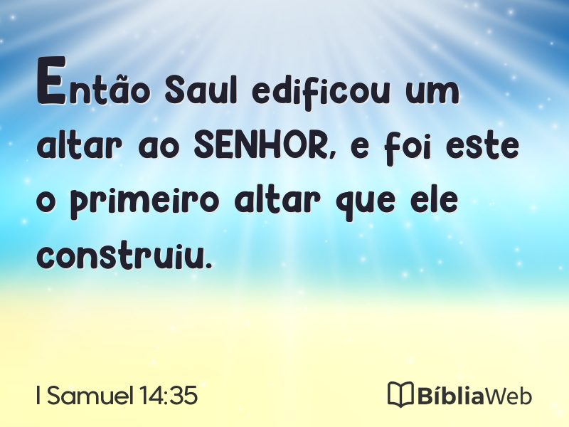 I Samuel 14:35 em imagem para compartilhar