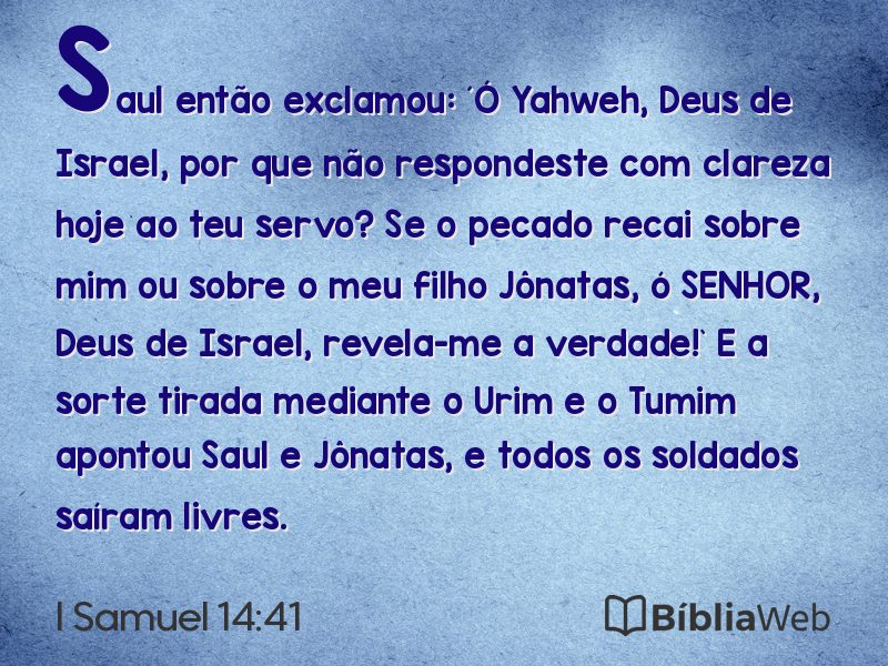 I Samuel 14:41 em imagem para compartilhar