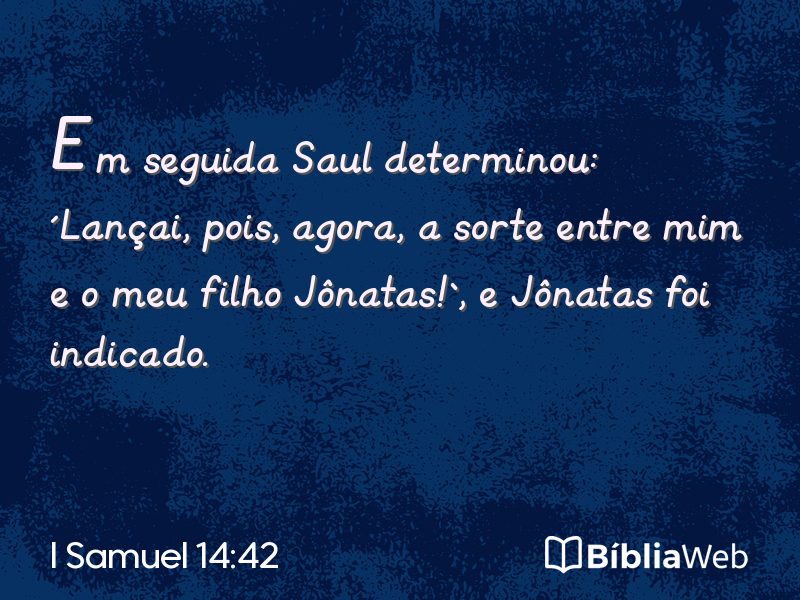 I Samuel 14:42 em imagem para compartilhar