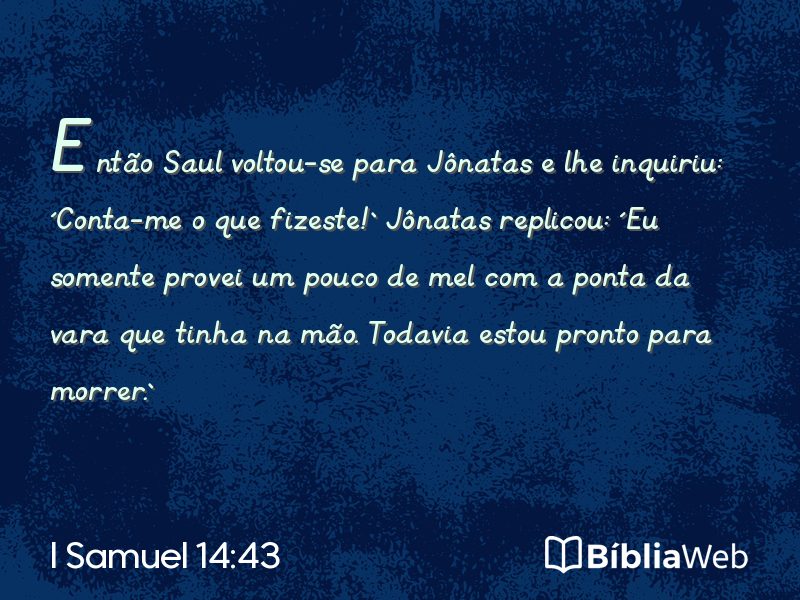 I Samuel 14:43 em imagem para compartilhar