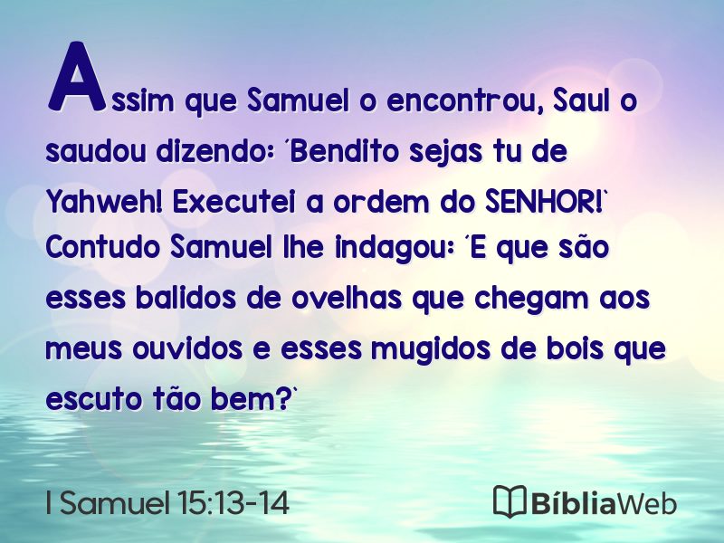 I Samuel 15:13-14 em imagem para compartilhar