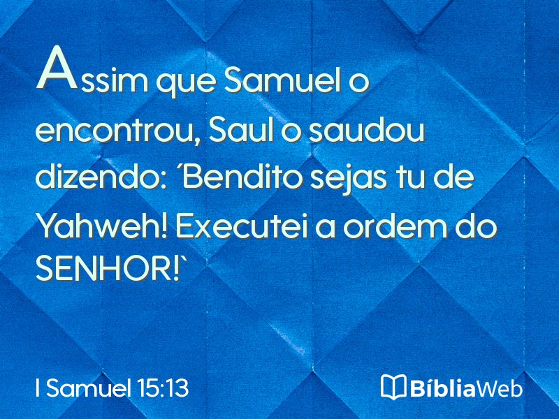 I Samuel 15:13 em imagem para compartilhar