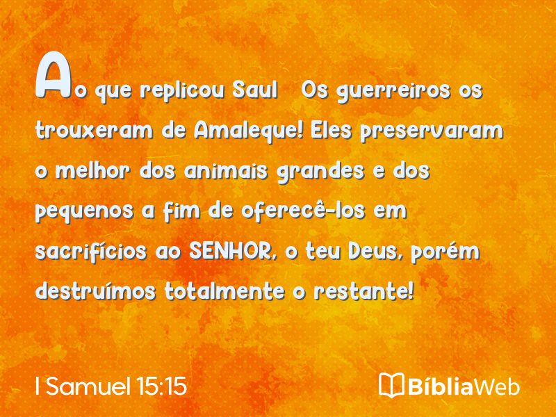I Samuel 15:15 em imagem para compartilhar