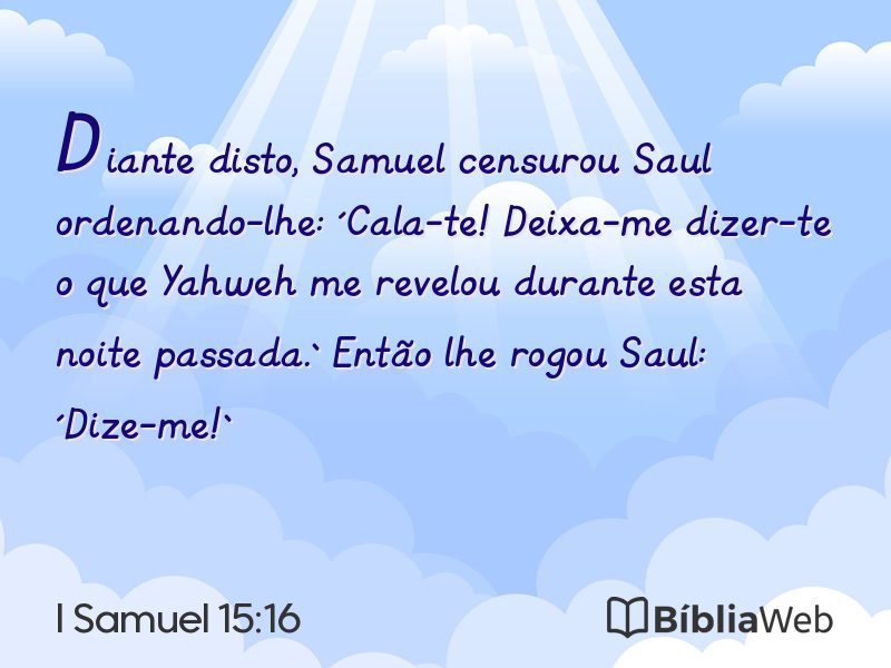 I Samuel 15:16 em imagem para compartilhar