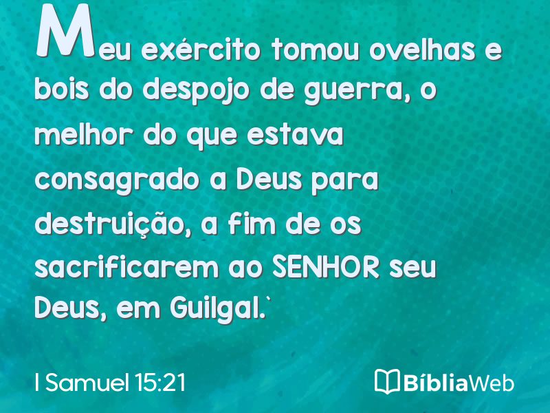 I Samuel 15:21 em imagem para compartilhar