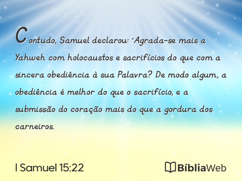 I Samuel 15:22 em imagem para compartilhar