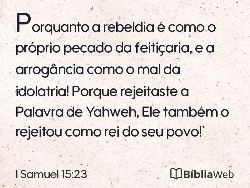I Samuel 15:23 em imagem para compartilhar