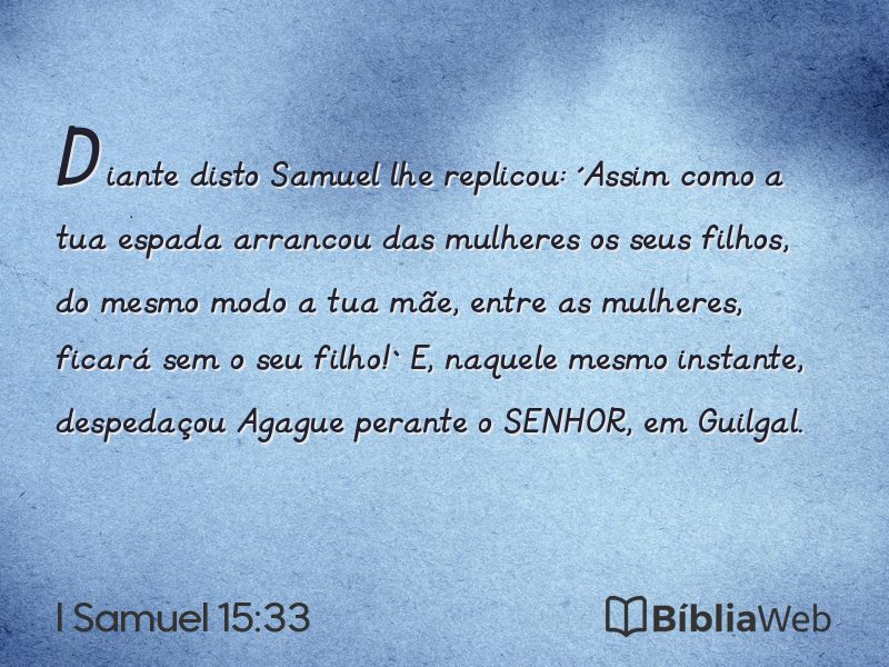 I Samuel 15:33 em imagem para compartilhar