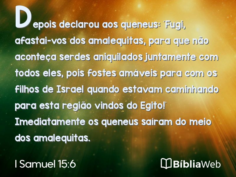 I Samuel 15:6 em imagem para compartilhar