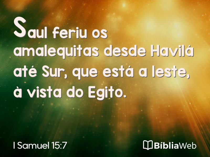 I Samuel 15:7 em imagem para compartilhar