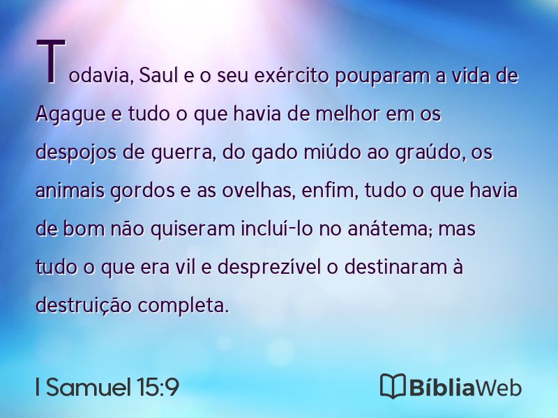 I Samuel 15:9 em imagem para compartilhar