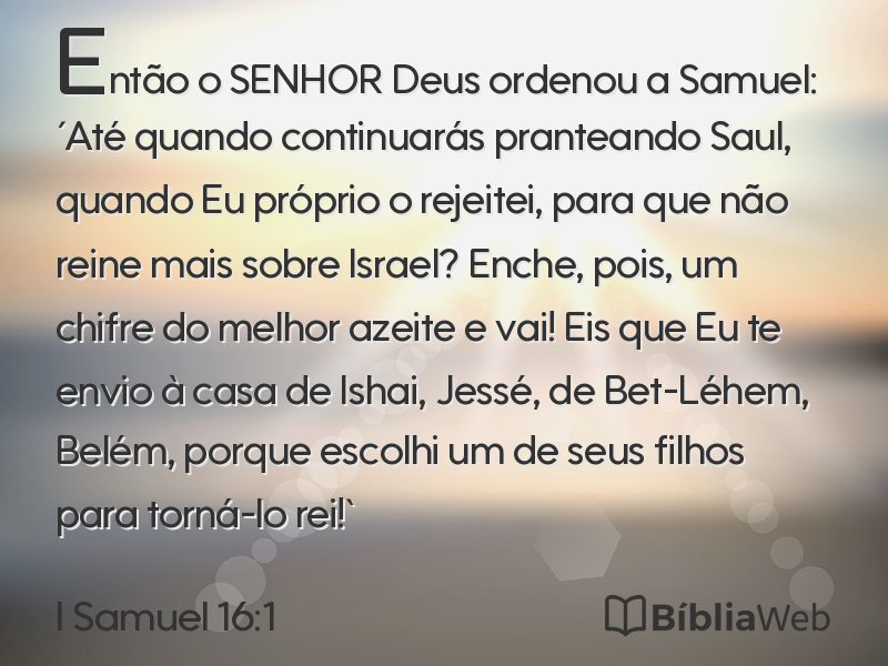 I Samuel 16:1 em imagem para compartilhar