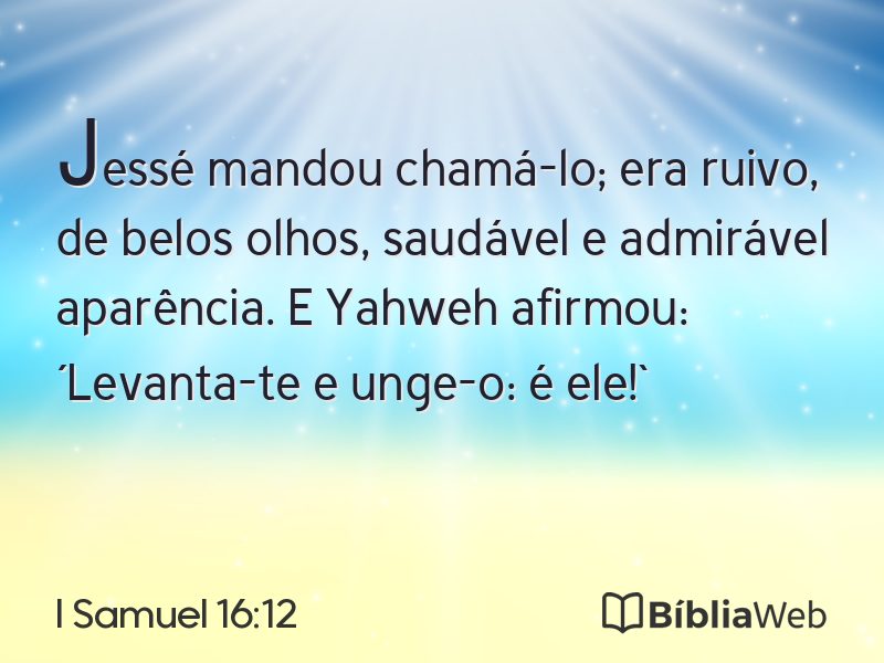 I Samuel 16:12 em imagem para compartilhar