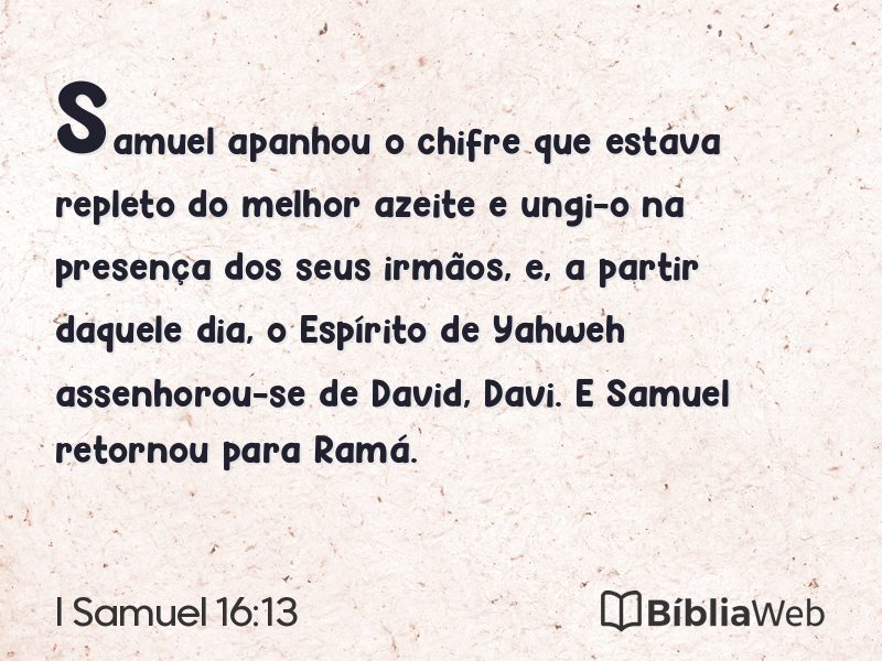 I Samuel 16:13 em imagem para compartilhar