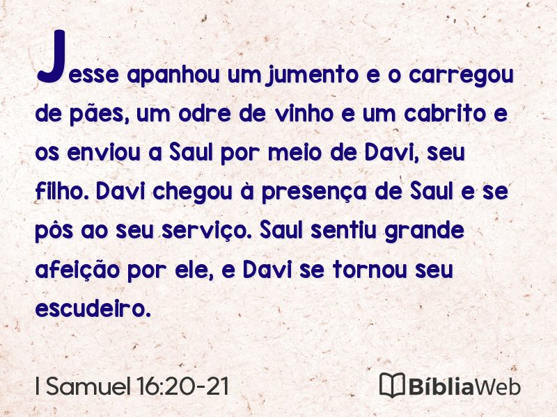 I Samuel 16:20-21 em imagem para compartilhar