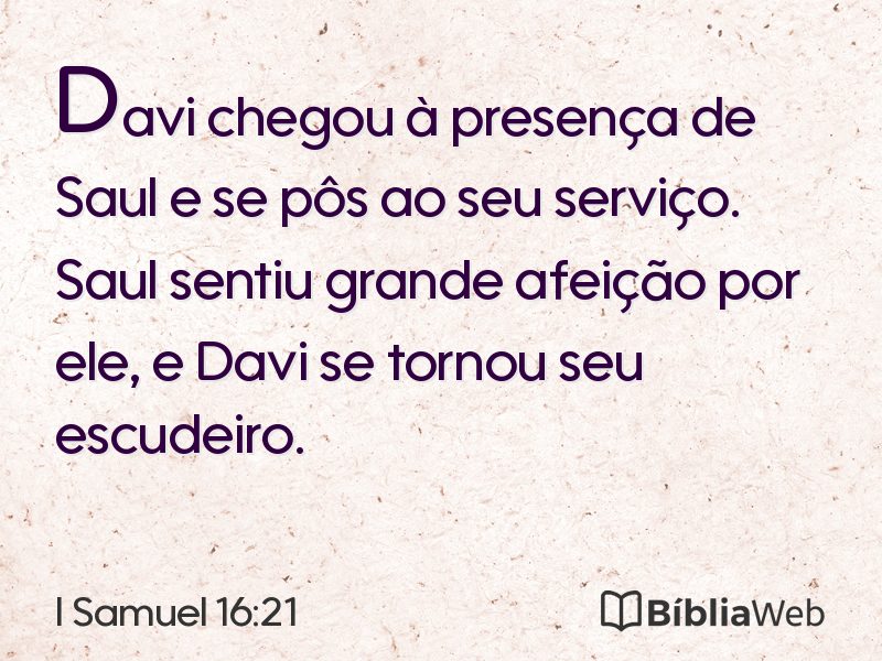 I Samuel 16:21 em imagem para compartilhar