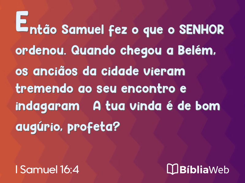 I Samuel 16:4 em imagem para compartilhar