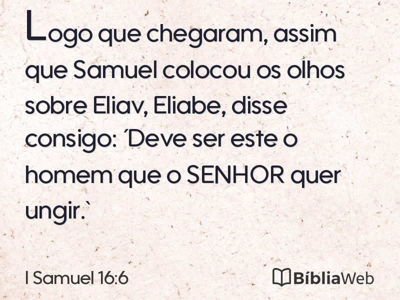 I Samuel 16:6 em imagem para compartilhar