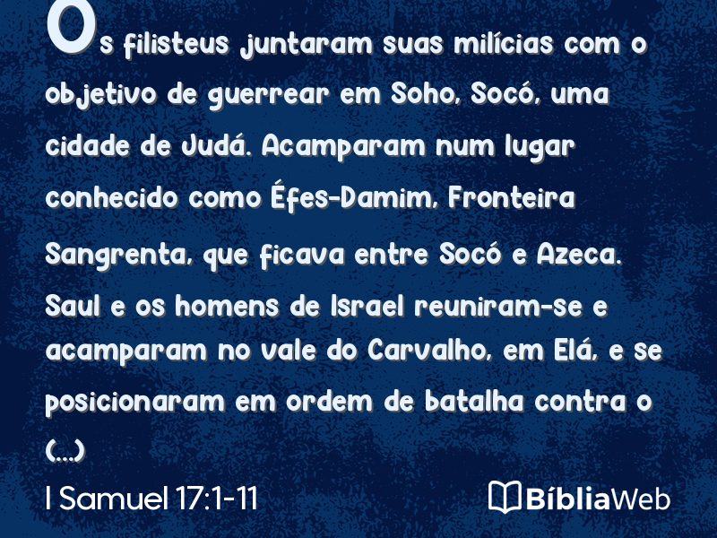 I Samuel 17:1-11 em imagem para compartilhar