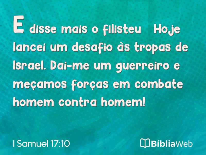 I Samuel 17:10 em imagem para compartilhar