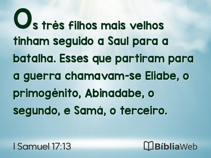 I Samuel 17:13 em imagem para compartilhar