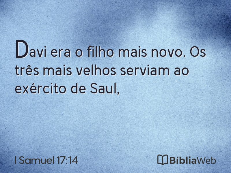 I Samuel 17:14 em imagem para compartilhar