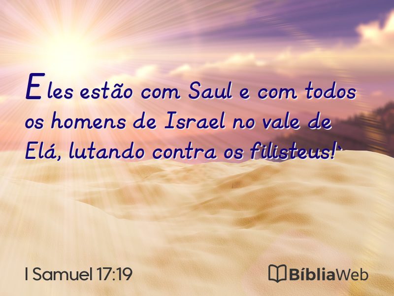 I Samuel 17:19 em imagem para compartilhar