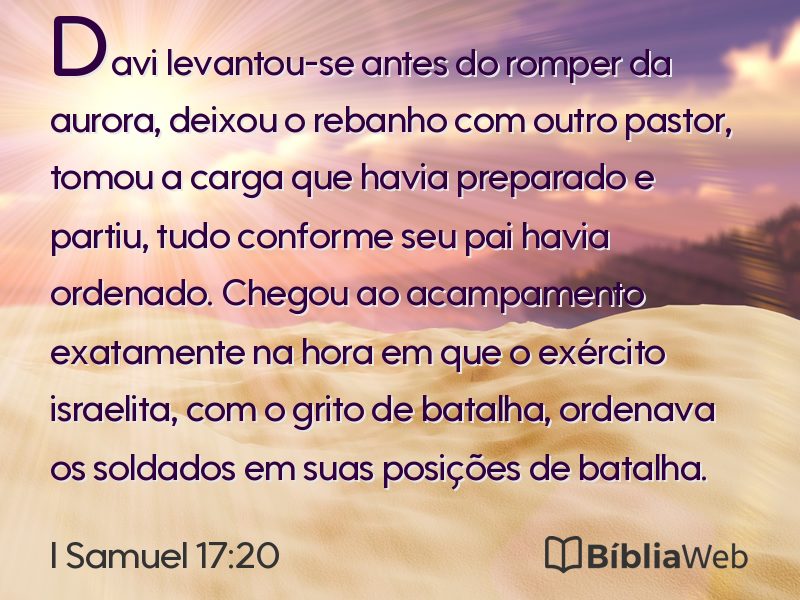 I Samuel 17:20 em imagem para compartilhar