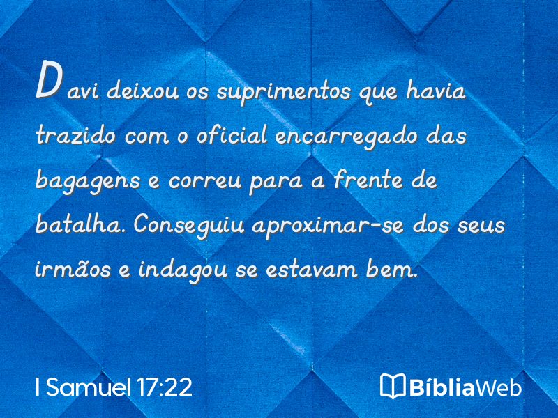I Samuel 17:22 em imagem para compartilhar