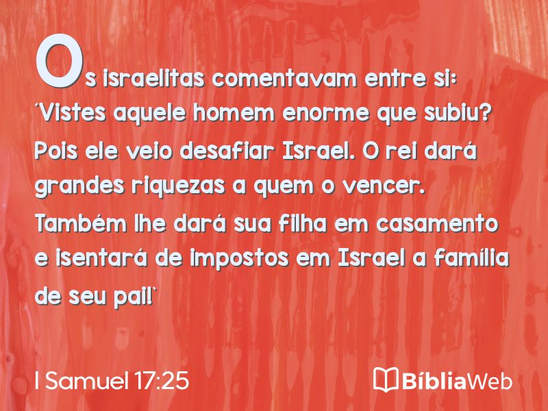 I Samuel 17:25 em imagem para compartilhar