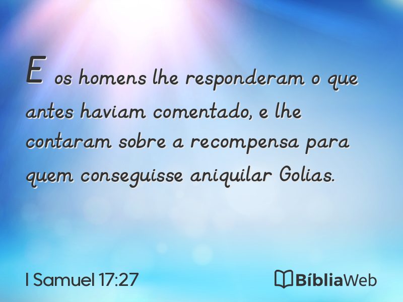 I Samuel 17:27 em imagem para compartilhar