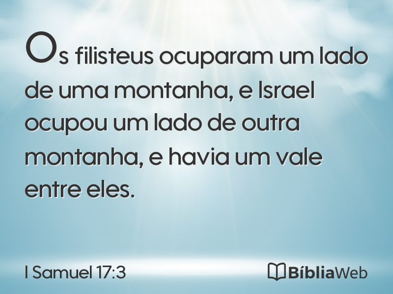 I Samuel 17:3 em imagem para compartilhar
