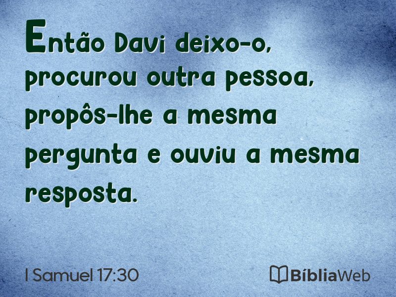 I Samuel 17:30 em imagem para compartilhar