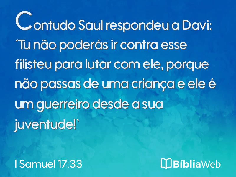 I Samuel 17:33 em imagem para compartilhar