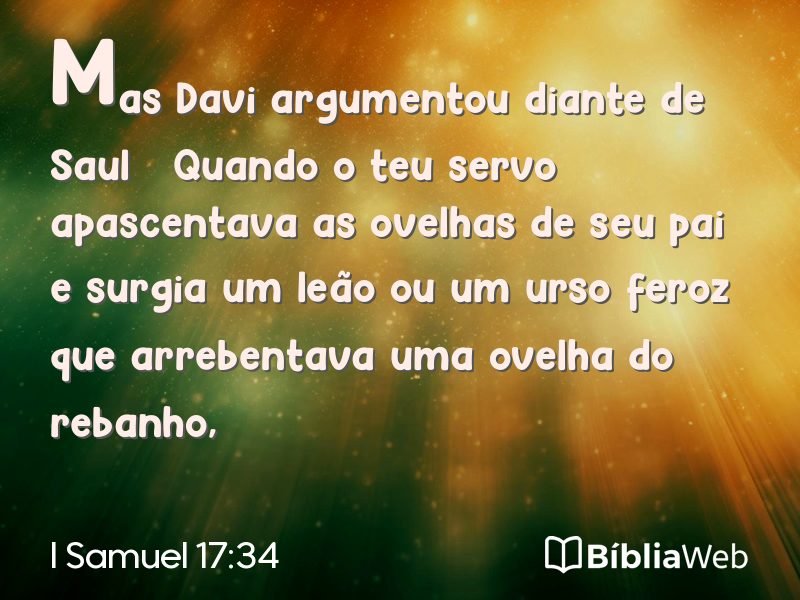 I Samuel 17:34 em imagem para compartilhar