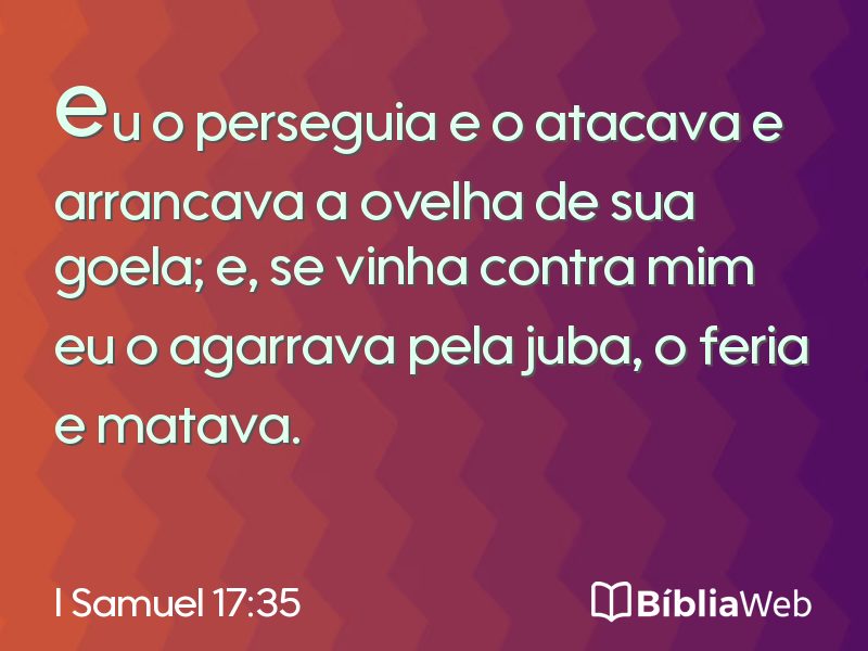 I Samuel 17:35 em imagem para compartilhar