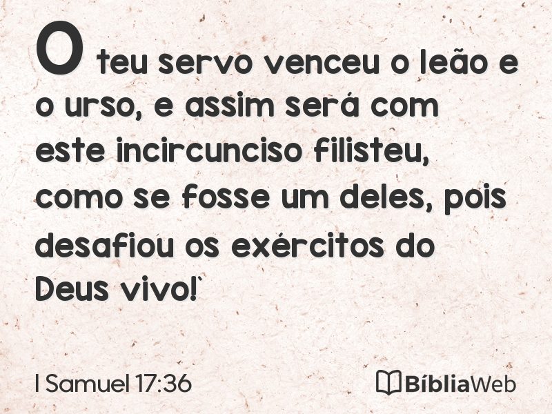 I Samuel 17:36 em imagem para compartilhar