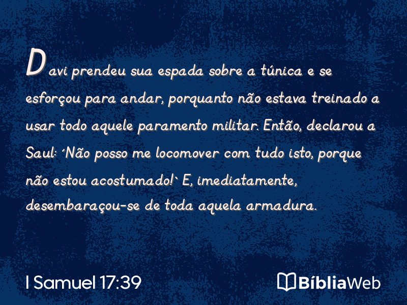 I Samuel 17:39 em imagem para compartilhar