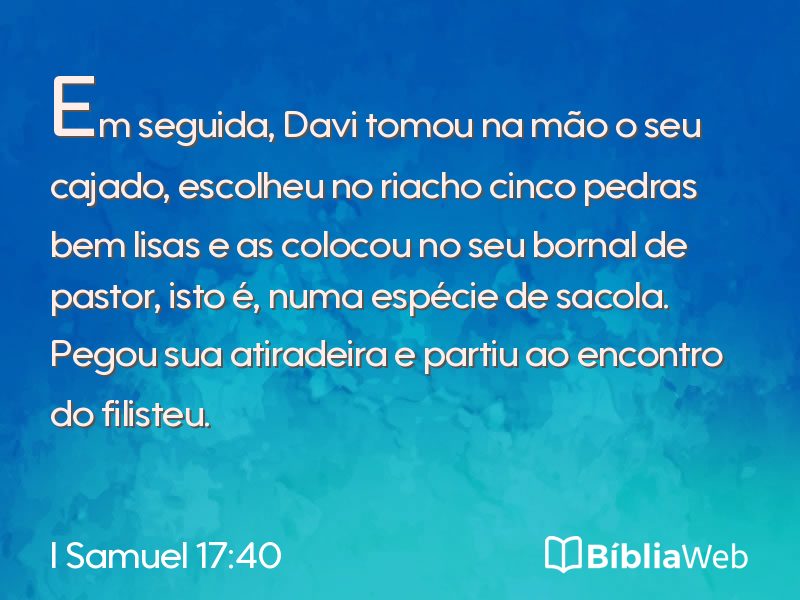 I Samuel 17:40 em imagem para compartilhar