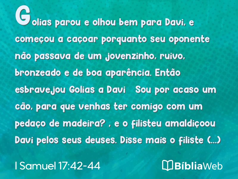 I Samuel 17:42-44 em imagem para compartilhar