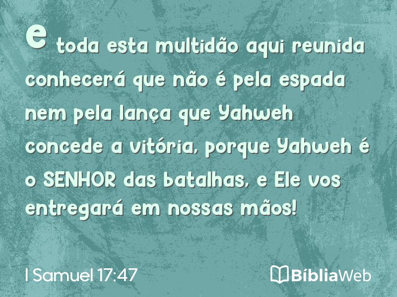 I Samuel 17:47 em imagem para compartilhar